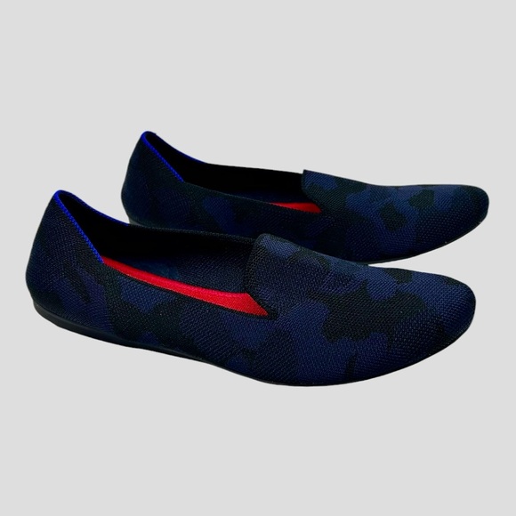 Rothy’s Midnight Navy camo flats loafers size 8.5 - Picture 2 of 6